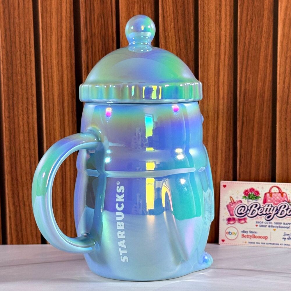 Starbucks HOLIDAY Blue Shimmering PENGUIN Ceramic Mug 14oz [NEW SEALED] - Picture 2 of 6